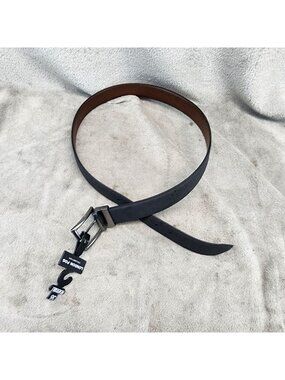 London Fog Belt Mens 36 Black & Brown Leather Reversible *NWT*